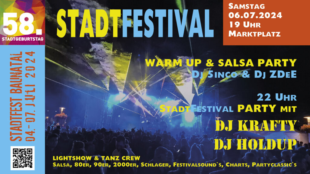 Stadtfestival, DJ Krafty, DJ HOLDUP, Stadtfest Baunatal, Stadfest Baunatal 2024, Programm Stadtfest Baunatal