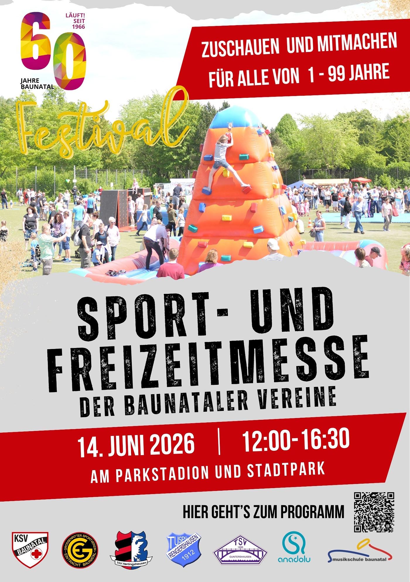 Sport- und Freizeitmesse Baunatal, 14.06.2026, KSV Baunatal, GSV Baunatal, Tuspo Rengershausen, TSV Guntershausen, Anadolu Bauantal, TSV hertingshausen