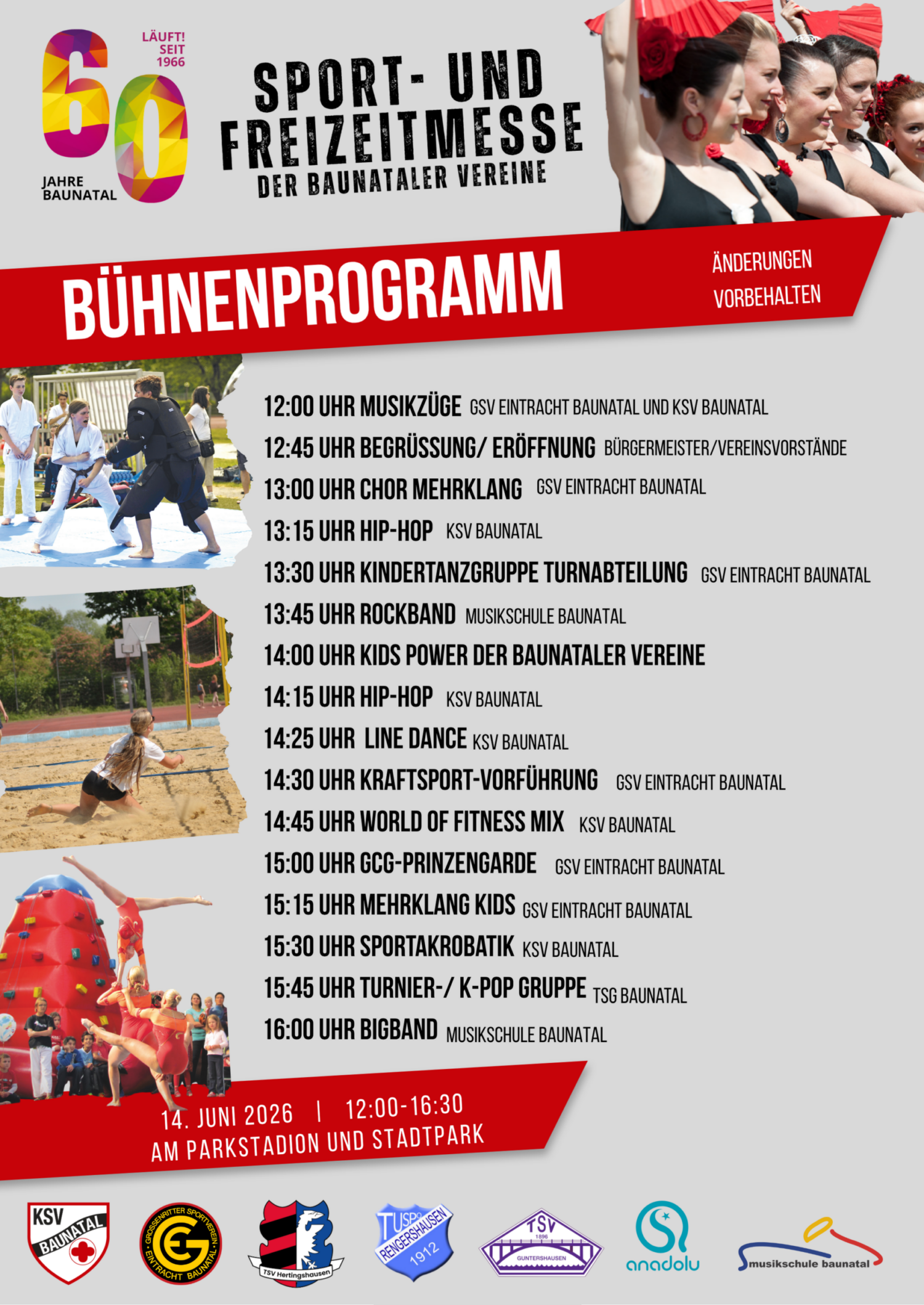 Sport- und Freizeitmesse Baunatal, 14.06.2026, KSV Baunatal, GSV Baunatal, Tuspo Rengershausen, TSV Guntershausen, Anadolu Bauantal, TSV hertingshausen